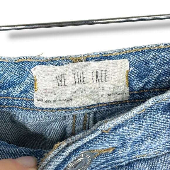Free People We The Free Maggie Light Stone Straight Distressed Frayed Jeans - Picture 8 of 9